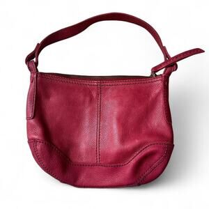 Fossil Red Soft Boho Leather Shoulder Bag